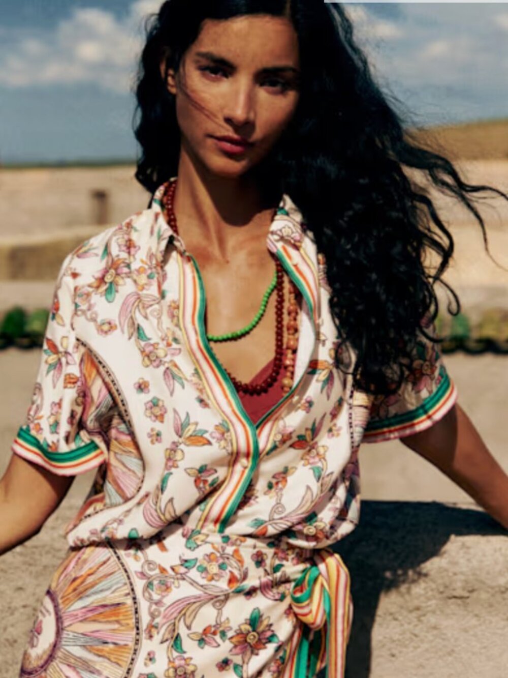 Sézane x Inoui Editions Livia shirt in Chance print, size FR40 US8 like new
